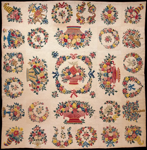Quilt, Presentation pattern by Mary Hergenroder Simon, artwork, 1846-1849