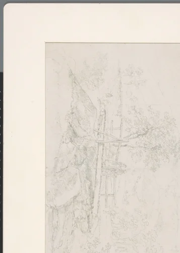 Echtpaar op een brug in een bergachtig landschap by David de Sandoz-Rollin, drawing, 1750-1809