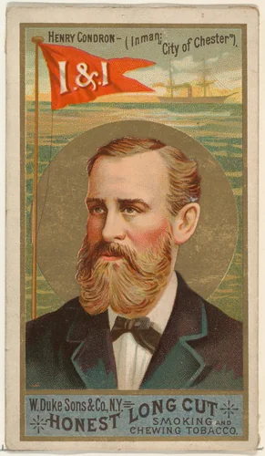 Henry Condron, from the Sea Captains series (N127) issued by Duke Sons & Co. to promote Honest Long Cut Tobacco by W. Duke, Sons & Co., print, 1887