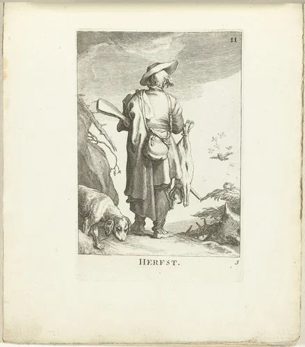Herfst by Frederick Bloemaert, print, 1700-1800