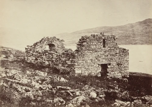 “View of the ruins looking across the fiord” by George P. Critcherson, John L. Dunmore, William Bradford, photograph, 1869