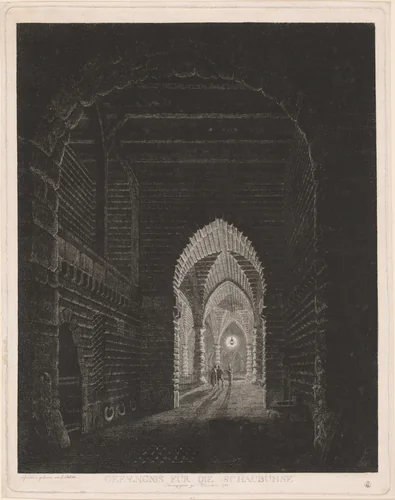Gefængnis für die Schaubühne (Scenographic Design for a Prison) by Abel Schlicht, print, 1785