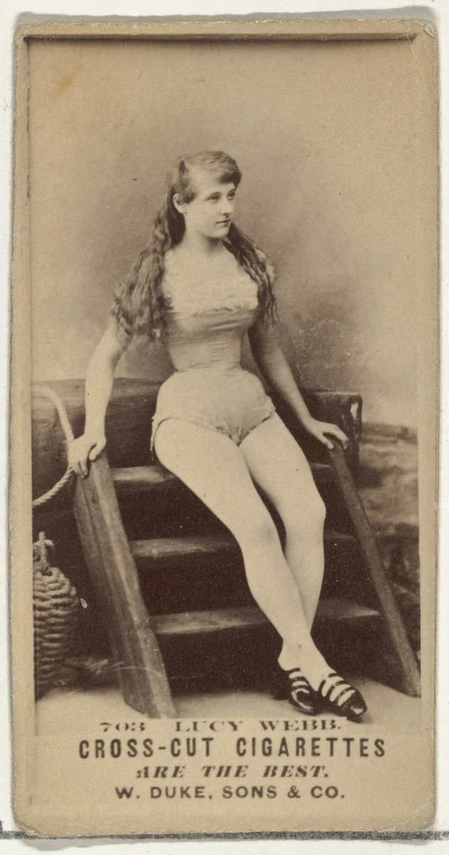 Card Number 703, Lucy Webb, from the Actors and Actresses series (N145-3) issued by Duke Sons & Co. to promote Cross Cut Cigarettes by W. Duke, Sons & Co., photograph, 1880-1889