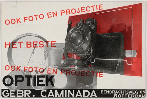 Ook foto en projectie, het beste optiek, Gebr. Caminada by Paul Schuitema, design, 1928
