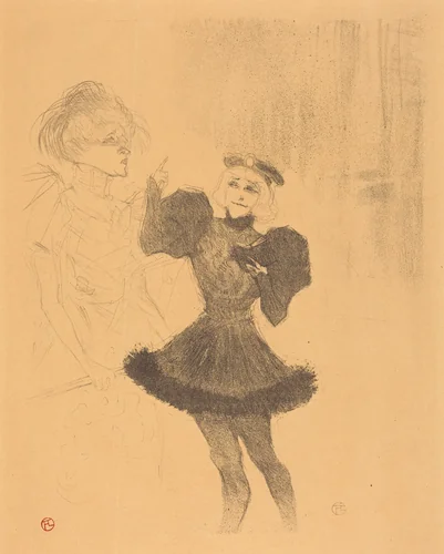 Lender and Lavalliere in "Le fils de l'Aretin" (Lender et Lavallière dans "Le fils de l'Arétin") by Henri de Toulouse-Lautrec, print, 1896