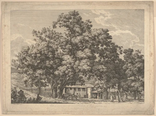 A Tavern at Monte Testaccio by Jacob Wilhelm Mechau, print, 1793