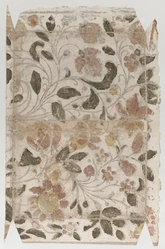 Book cover with overall floral pattern by anonymous, print, 1700-1800
