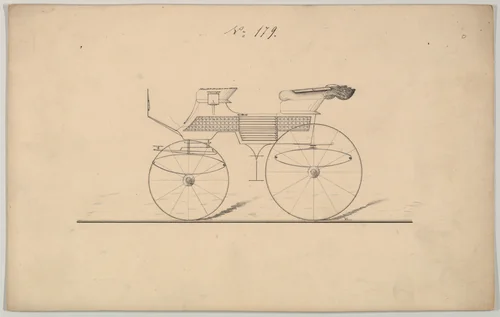 Design for Phaeton, no. 179 by Brewster & Co., drawing, 1850-1875