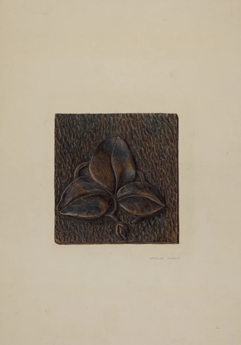 Wooden Plaque by Stanley Mazur, index of american design, 1940