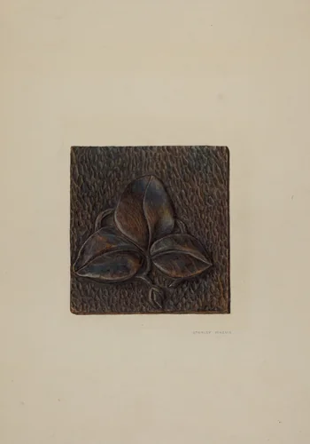 Wooden Plaque by Stanley Mazur, index of american design, 1940