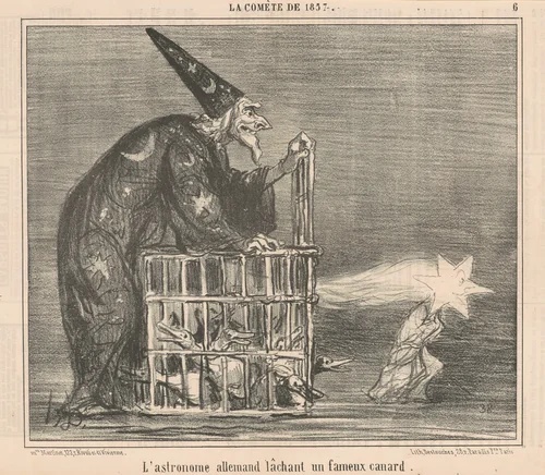 L'astronome allemand lachant un ... Canard by Honoré Daumier, print, 1857