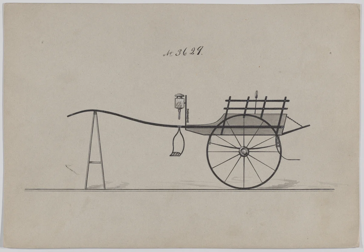 Village Cart #3629 by Brewster & Co., drawing, 1880