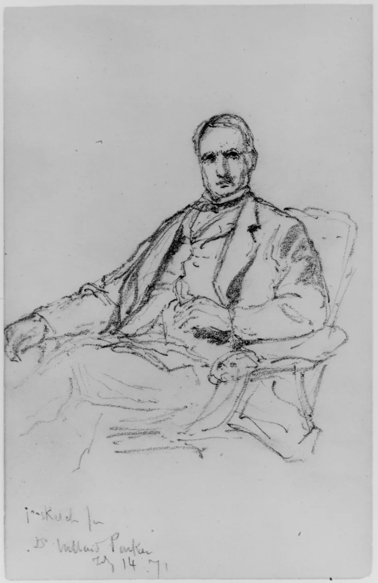 Portrait of Willard Parker, 1871 (from Sketchbook) by Daniel Huntington, artwork, 1870
