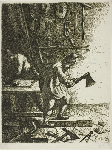 The Carpenter by Jan Georg van Vliet, print, 1630-1640