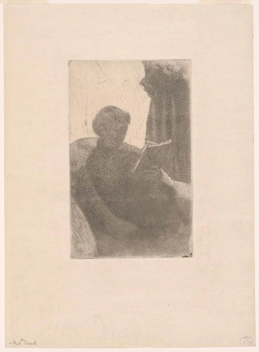 Lydia Reading by Mary Cassatt, print, 1880-1881
