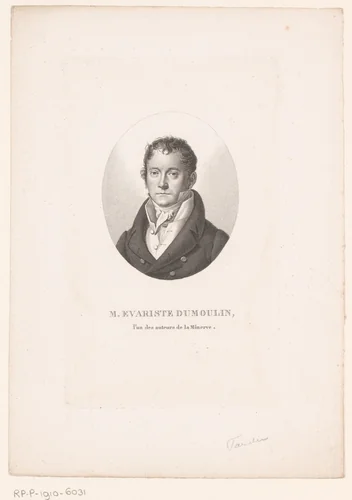 Portret van Evariste Dumoulin by Ambroise Tardieu, print, 1820-1821