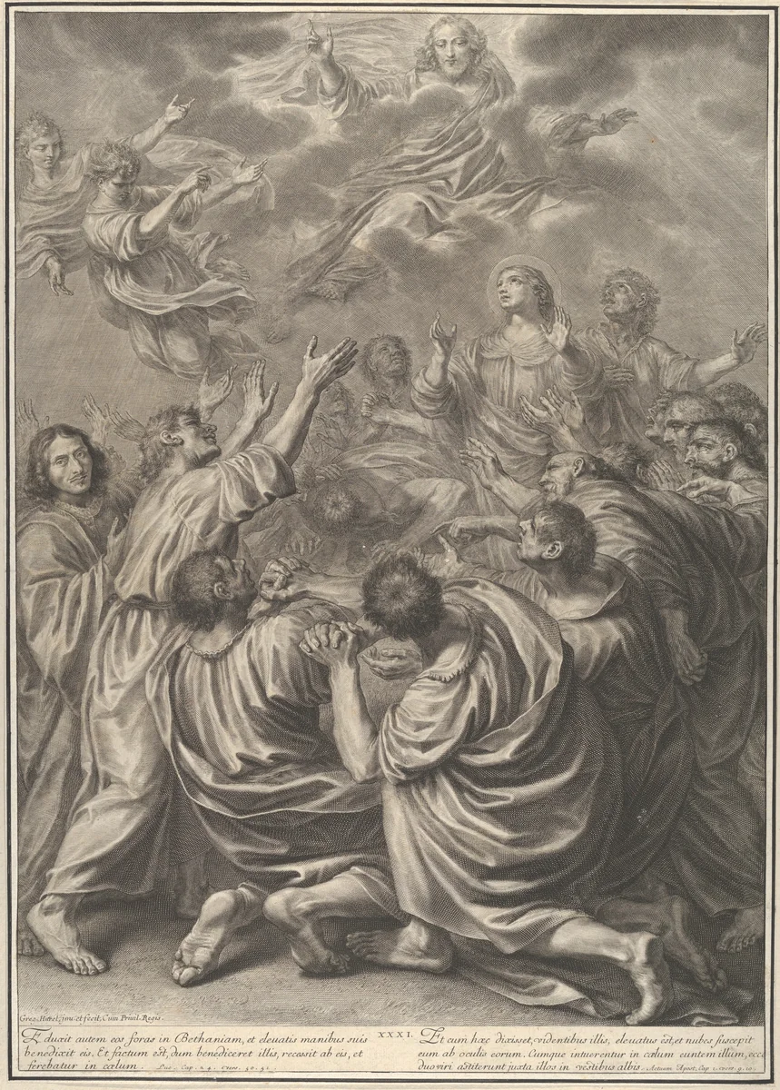 The Ascension of Christ, from The Passion of Christ, plate 31 by Grégoire Huret, print, 1664