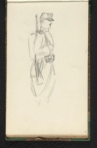 Portret van een militair by Jan Bedijs Tom, drawing, 1823-1894