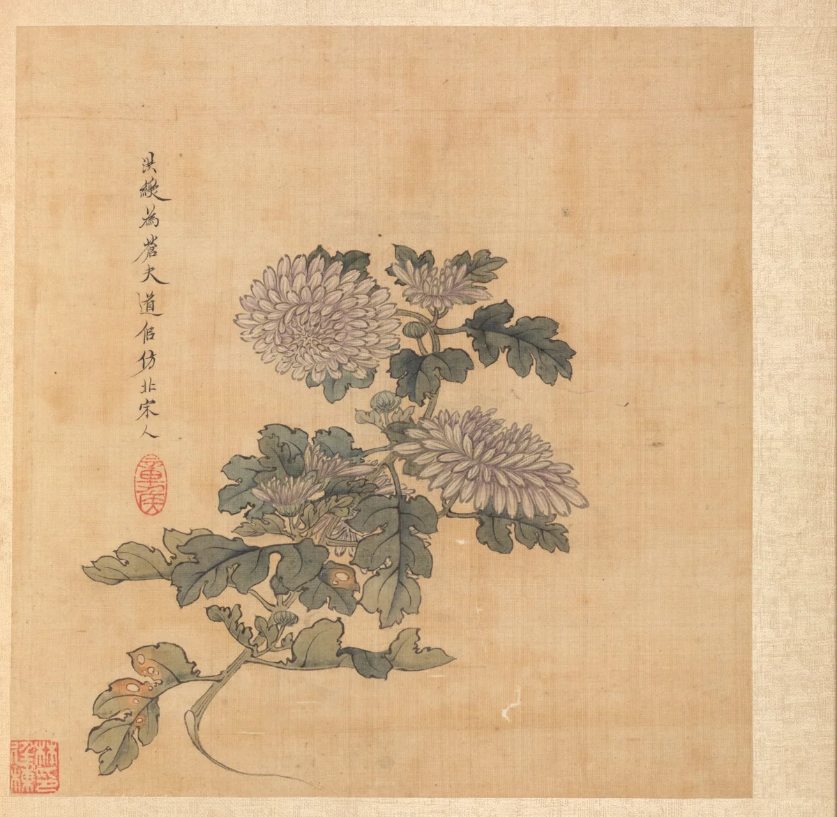 Paintings after Ancient Masters: Chrysanthemum by Chen Hongshou, painting, 1598-1652