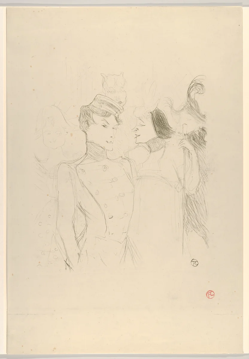 Marcelle Lender and Eva Lavalliére in a Revue at the Variétés by Henri de Toulouse-Lautrec, print, 1895