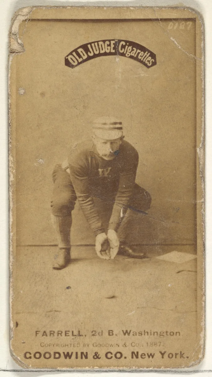 John A. "Jack" Farrell, 2nd Base, Washington Nationals, from the Old Judge series (N172) for Old Judge Cigarettes by Goodwin & Company, photograph, 1887