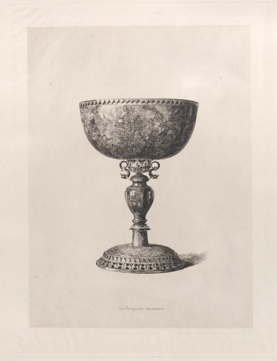 Sicilian Jasper Cup by Jules Ferdinand Jacquemart, print, 1864