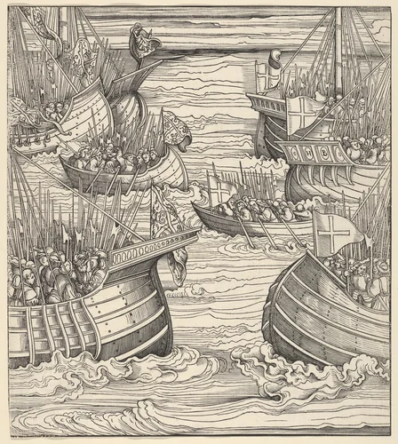 The Voyage of the White King Against the Turks, from Der Weisskunig by Hans Burgkmair, print, 1514-1516