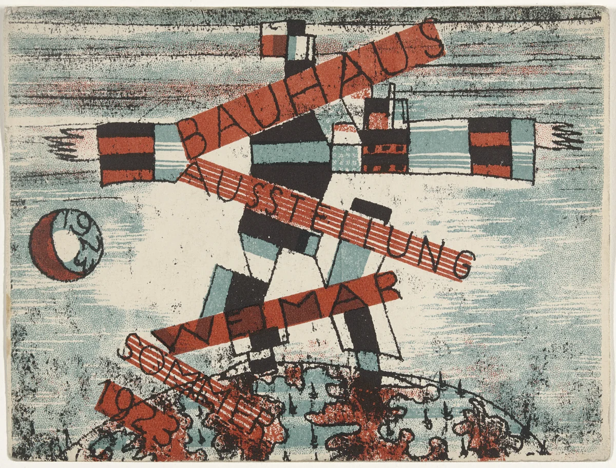 Postcard for "Bauhaus Exhibition Weimar 1923" by Ludwig Hirschfeld-Mack, design, 1923