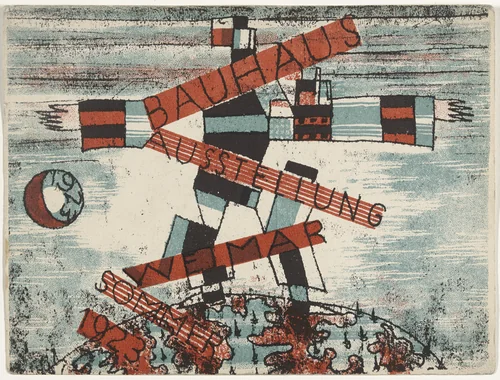 Postcard for "Bauhaus Exhibition Weimar 1923" by Ludwig Hirschfeld-Mack, design, 1923
