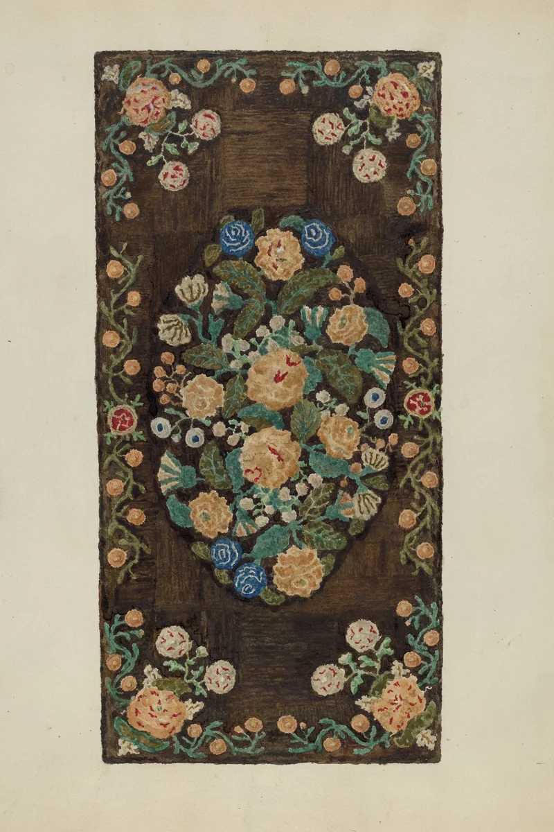 Sewed "Caterpillar" Rug by Marian Curtis Foster, index of american design, 1937