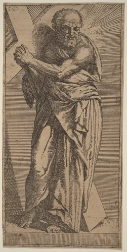 Saint Andrew by Bartolomeo Passarotti, print, 1529-1592