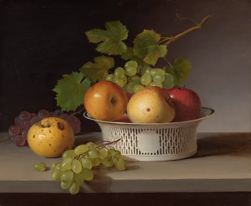 Fruit Still Life with Chinese Export Basket by James Peale, painting, 1824