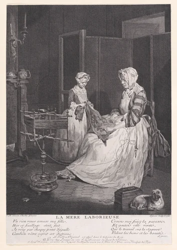 The Working Mother by Bernard Lepicié, print, 1740