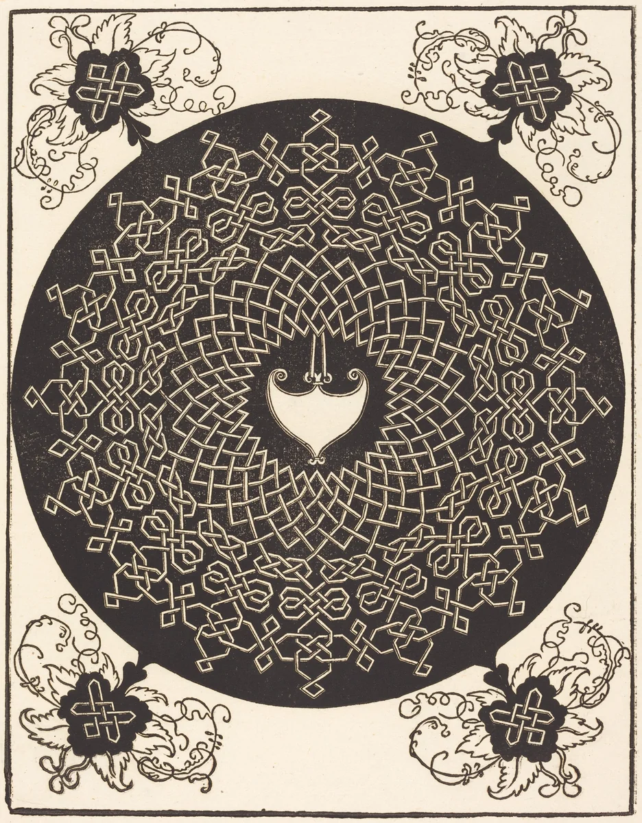 The First Knot (with a heart-shaped shield) by Albrecht Dürer, print, 1506-1507