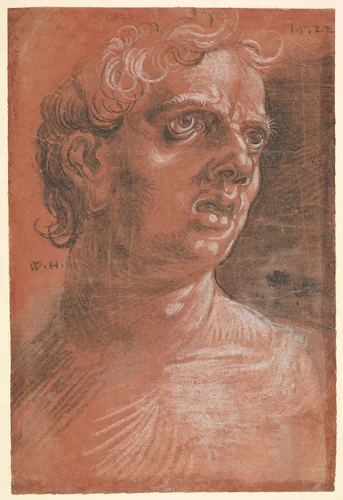 Bust of a Man by Wolfgang Huber, drawing, 1522