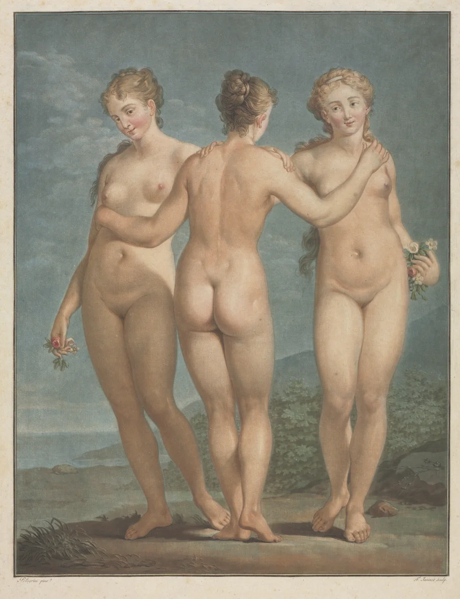 The Three Graces by Jean François Janinet, print, 1786