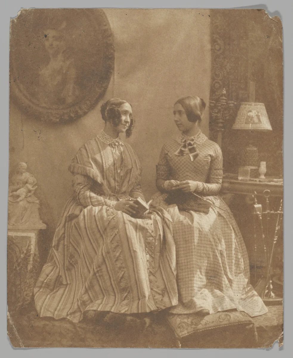 [The Artist's Wife and Daughter] by Louis-Désiré Blanquart-Évrard, photograph, 1846-1849