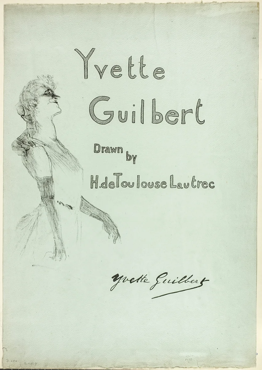 Yvette Guilbert on Stage, from Yvette Guilbert by Henri de Toulouse-Lautrec, print, 1898