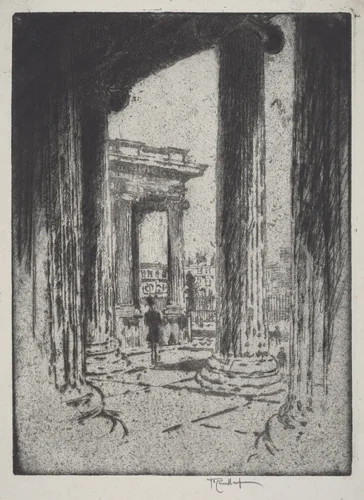 The Portico, British Museum by Joseph Pennell, print, 1905