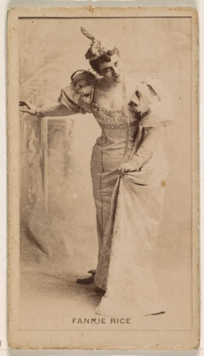 Fannie Rice, from the Actresses series (N245) issued by Kinney Brothers to promote Sweet Caporal Cigarettes by Kinney Brothers Tobacco Company, photograph, 1890