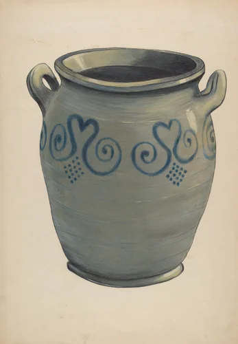 Stoneware Crock by Fred Weiss, index of american design, 1936