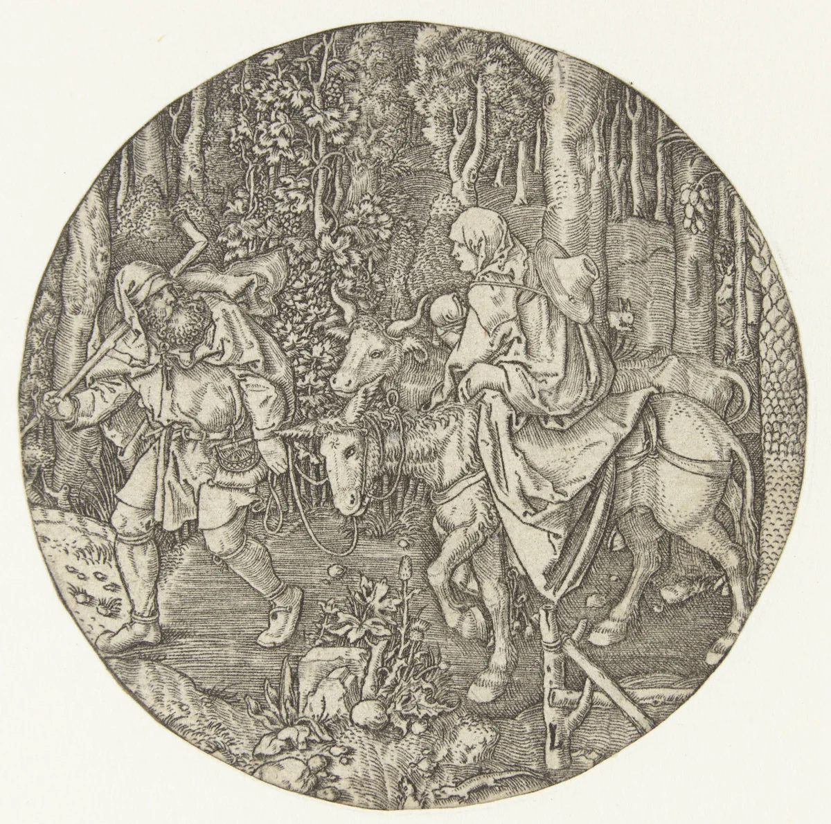 De vlucht naar Egypte by Unknown, print, 1500-1524