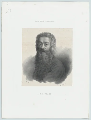 Self-Portrait with a Long Beard by Joseph Henri Deville, print, 1845