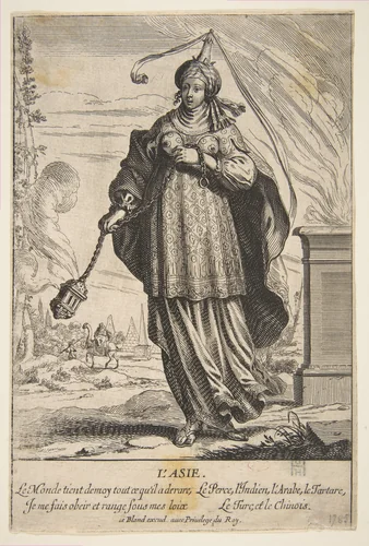 Allegory of Asia, from "The Four Continents" by Abraham Bosse, print, 1630-1666