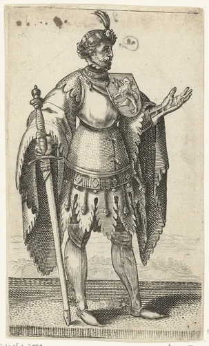 Portret van Dirk III, graaf van Holland by Adriaen Matham, print, 1620
