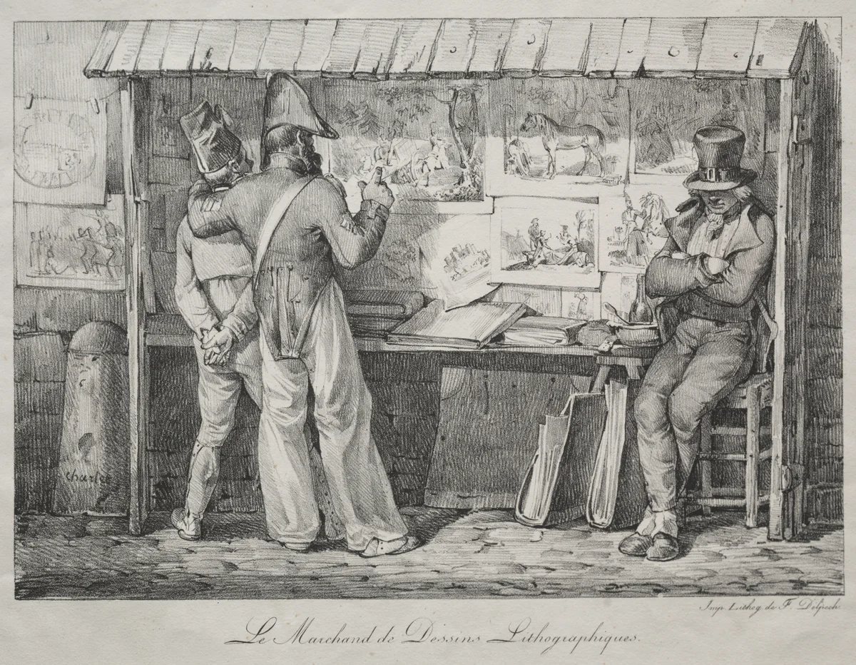 The Lithograph Dealer by Nicolas Toussaint Charlet, print, 1812-1845