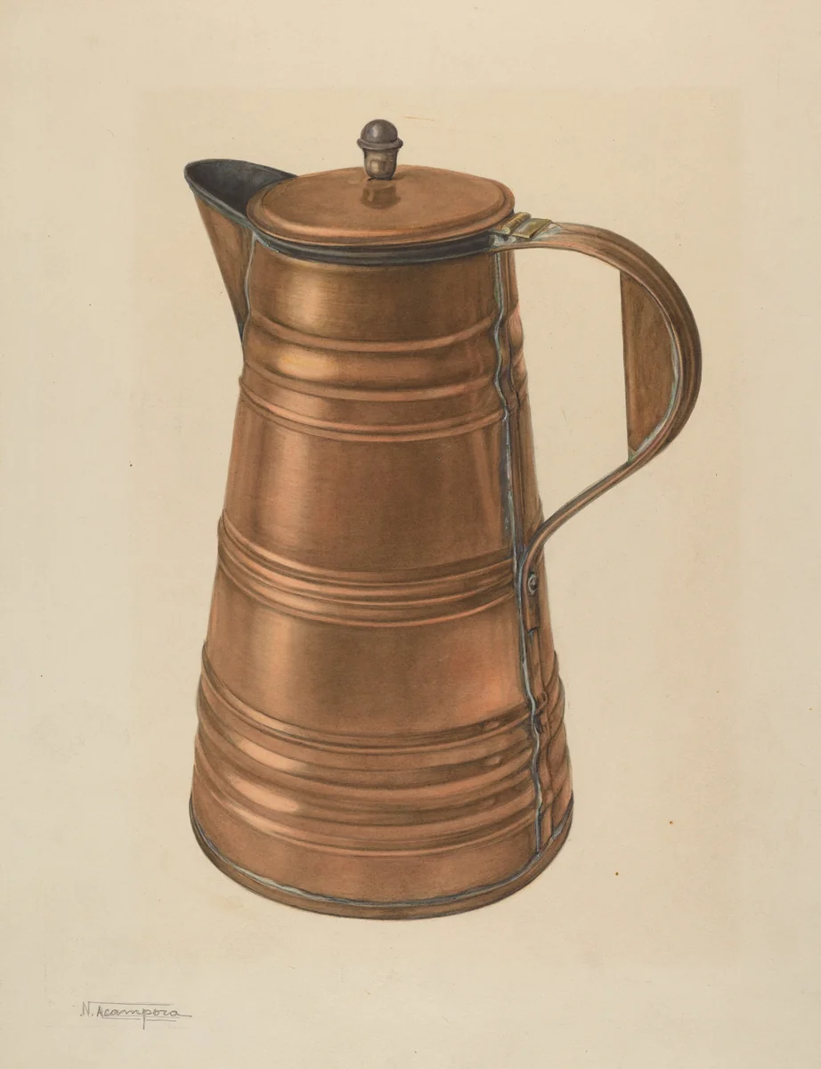 Coffee Pot by Nicholas Acampora, index of american design, 1935-1942
