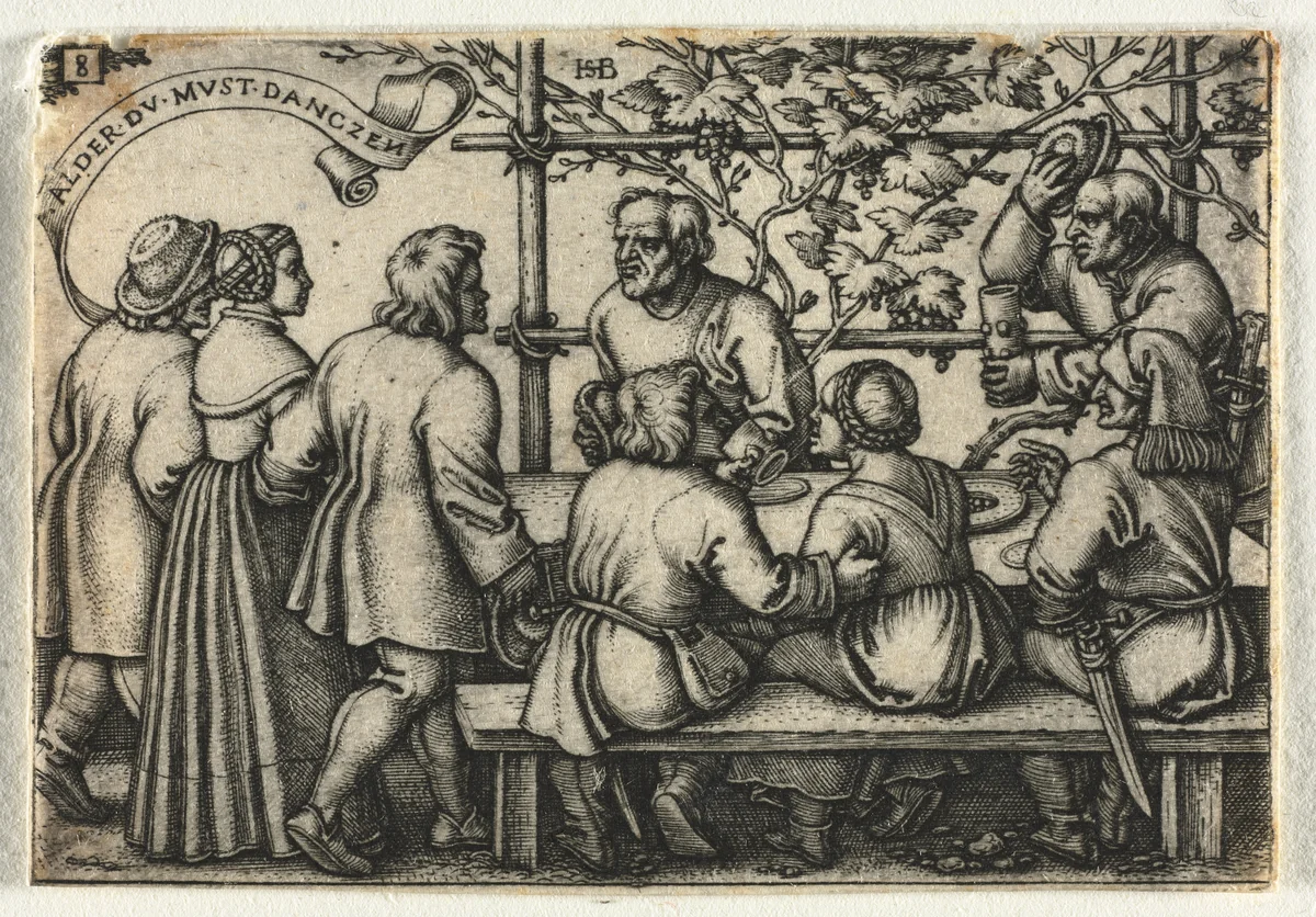 The Peasant Wedding or the Twelve Months: No. 8 by Hans Sebald Beham, print, 1546