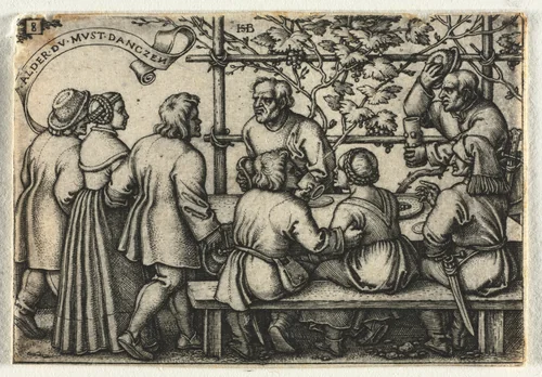 The Peasant Wedding or the Twelve Months: No. 8 by Hans Sebald Beham, print, 1546