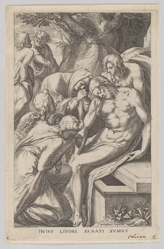 The Lamentation by Raphael Sadeler I, print, 1598-1632